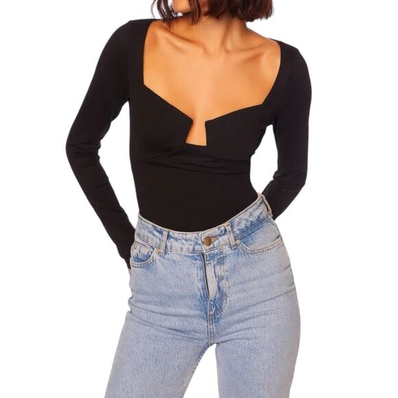 NEW Susana Monaco Angle Wire Long Sleeve Top Cabernet Purple XS - Picture 7 of 8